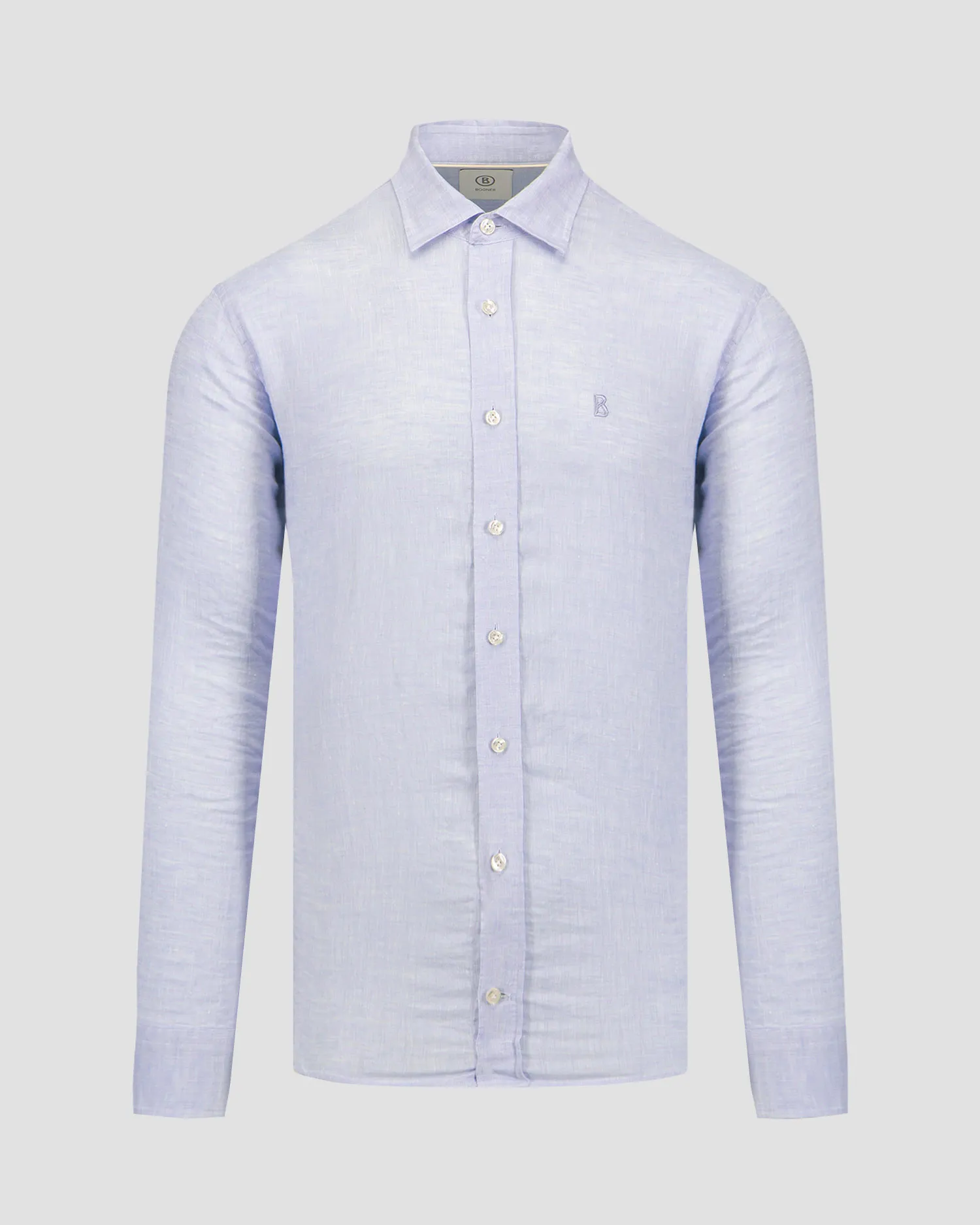 Camicia azzurra di lino da uomo BOGNER Timi 58742973-331
