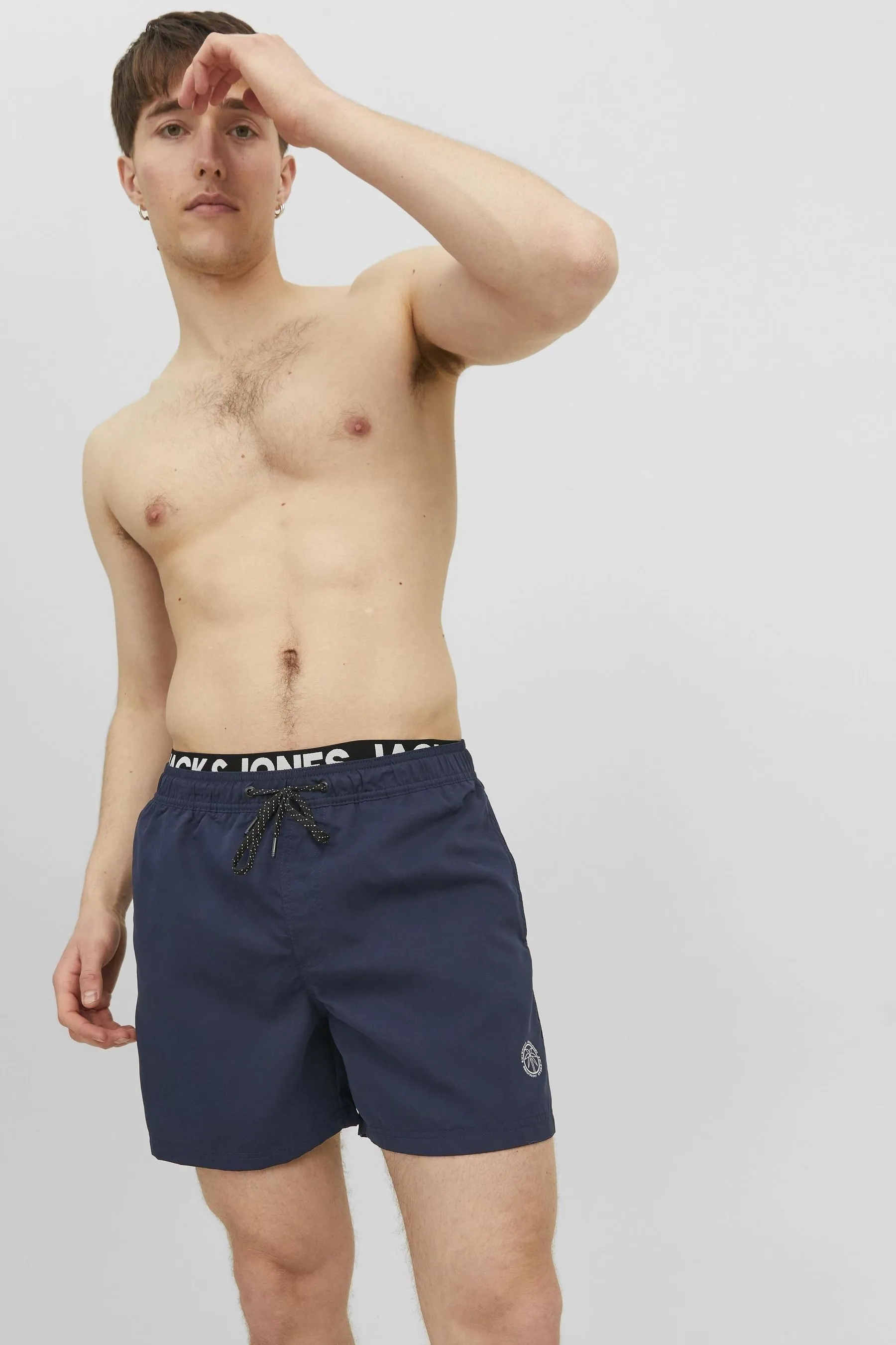 JACK & JONES - Shorts da bagno con logo e doppia fascia in vita